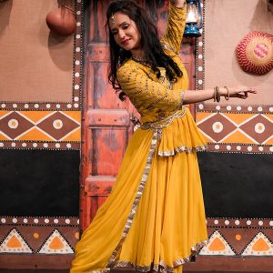 Yellow Georgette Anarkali