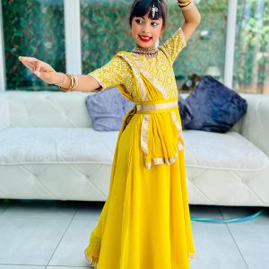 Yellow Georgette Anarkali